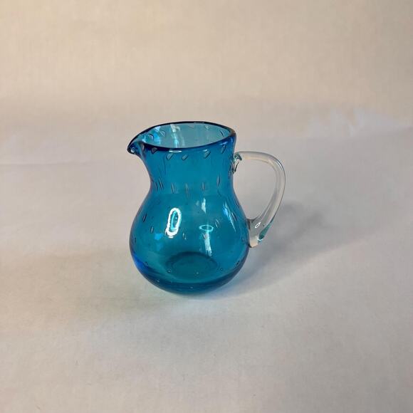 Vintage Hand Blown -Pitchers. Cruets. Basket & Mini Oil Lamp Mid Century - Picture 8 of 9